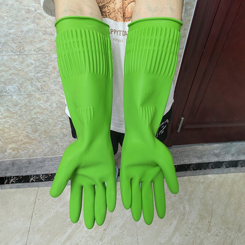 Rubber Glove Cleaning - 1 Paar Verlängerte Silikon-Geschirrspülhandschuhe, Gummi-Geschirrspülhandschuhe, Reinigungshandschuhe