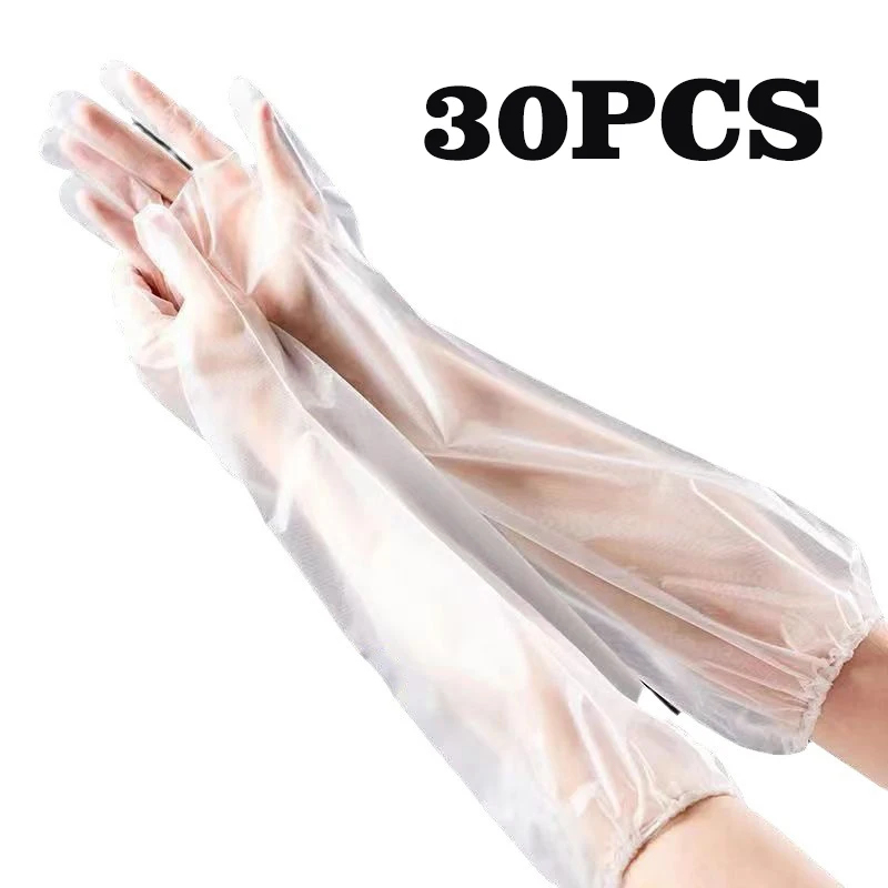 Rubber Glove Cleaning - 30 Stück Einweg-Armschutzhandschuhe für Küche und