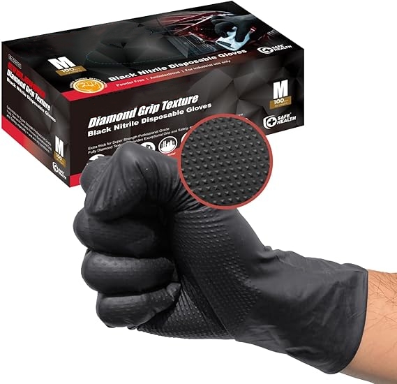 Schwarze Nitril-Handschuhe, Ei – Nitrile Mechanic Glove Bewertung und Preis